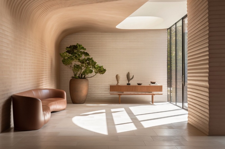 Soggiorno minimalista contemporaneo — progetto residenziale Arredo Academy